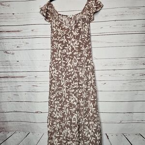 Blu Pepper Floral/Leaf Maxi Dress